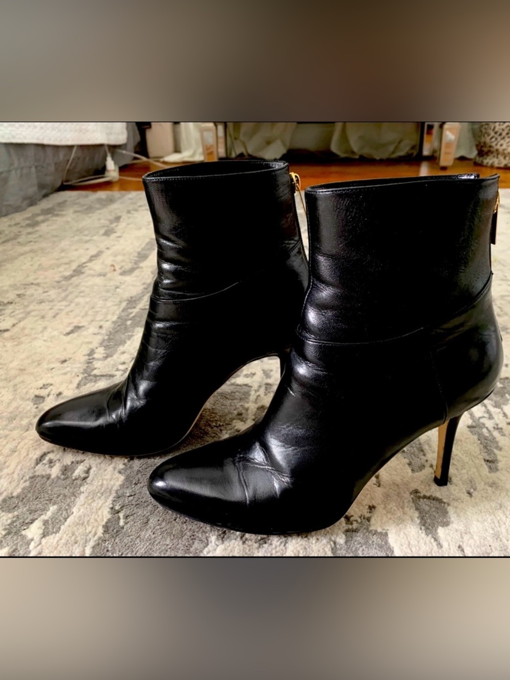 Jimmy Choo Black Leather Ankle Boots